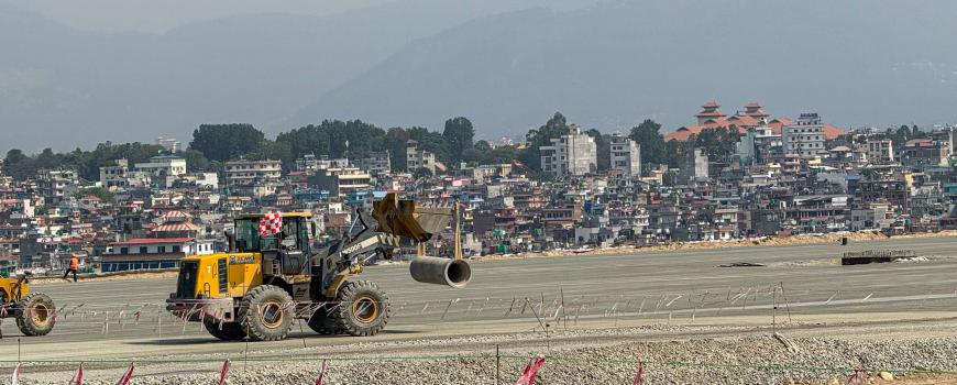 त्रिभुवन विमानस्थल स्तरोन्नतिको काम जारी, डेढ वर्षभित्र सबै काम सकिने